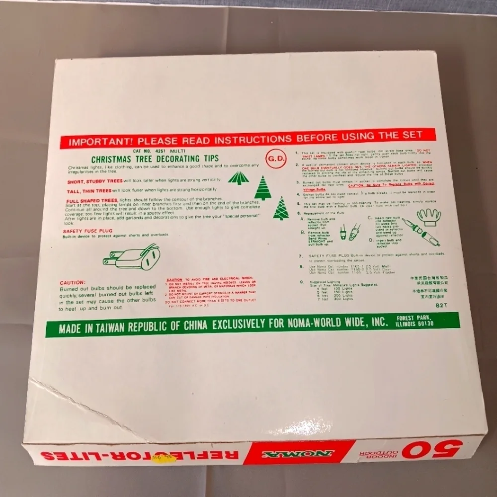 VTG NOMA Christmas Light Reflector Box Nomie Spirit of Festivity Cardboard 11